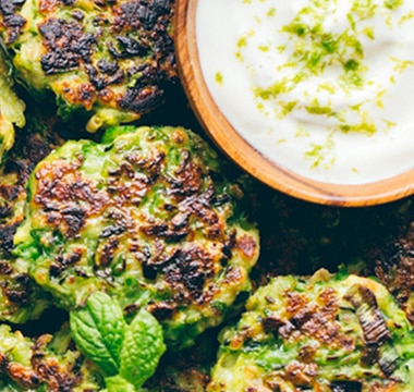 Mini Green Pea Halloumi Patties