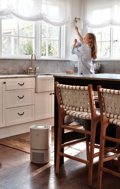 Electrolux air purifier in the dining room.