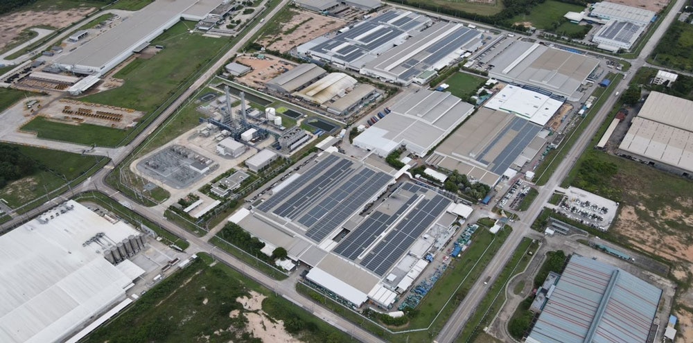 Aerial view of sustainable fridge factory