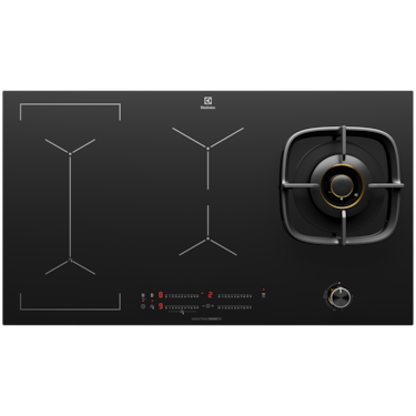 90cm UltimateTaste 900 hybrid gas and induction cooktop