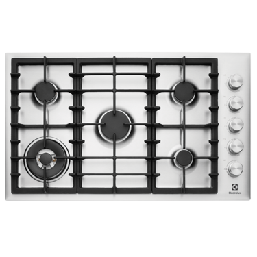 90cm 5 burner gas cooktop with side controls