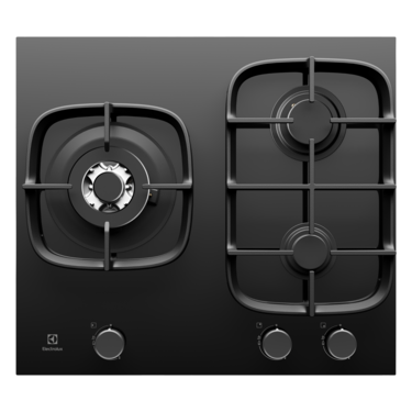 60cm 3 burner black ceramic glass gas cooktop